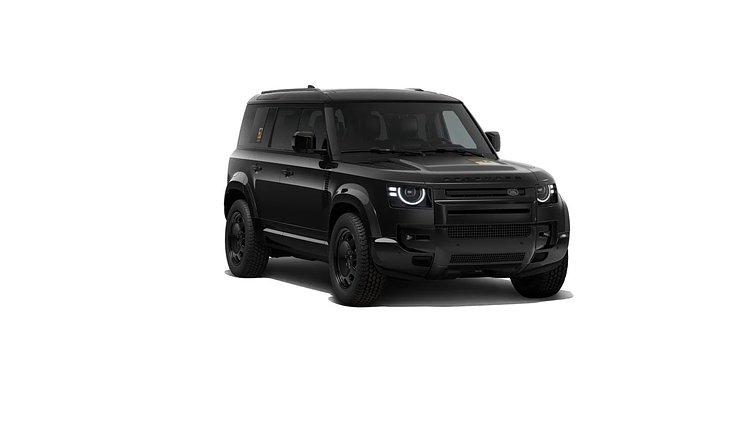 2026 Ny Land Rover Defender 110 Santorini Black Bensin Laddhybrid Trophy Edition in Santorini Black