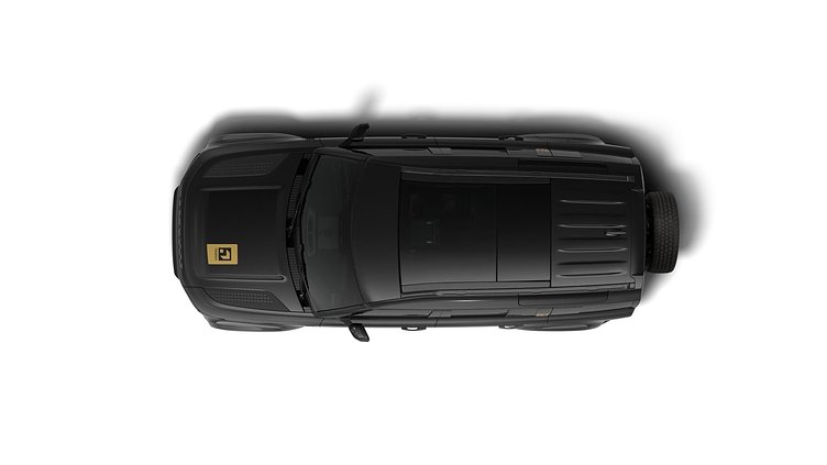 2026 Ny Land Rover Defender 110 Santorini Black Bensin Laddhybrid Trophy Edition in Santorini Black