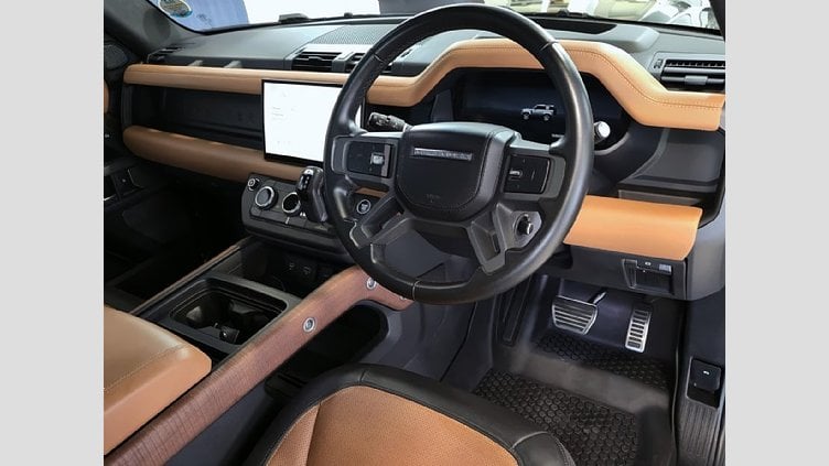 2022 Approved Land Rover Defender 90 Gondwana Stone BALANCE OF 5 YR MAINTENANCE PLAN VALID OR 100 000KM. FULL SERVICE HISTORY. The 2022 Defender 90 P400 X-(294kW) is the ultimate blend of rugged power and luxury.  Land Rover Defender 90 P400 X (294KW)