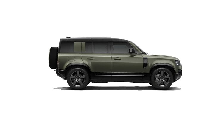2025 SKLADOVÉ VOZIDLÁ Land Rover Defender 110 Zelená Woolstone D350 naftový s technológiou MHEV X-Dynamic SE