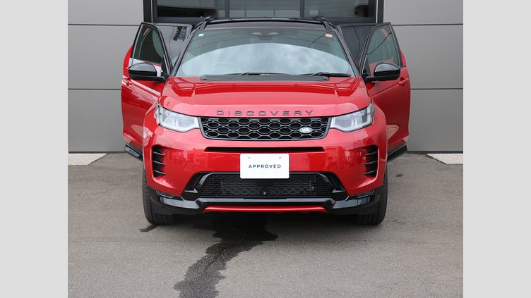 2025 認定中古車 Land Rover Discovery Sport フィレンツェレッド INGENIUM 1.5リッター3気筒 309PS ターボチャージドガソリン PHEV（AT）AWD 標準ホイール Dynamic HSE