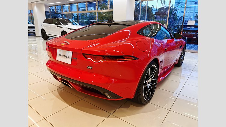 2019 認定中古車 Jaguar F-Type カルデラ レッド　(ソリッド) ジャガー 2.0リッターi4 300PS ターボチャージドガソリンエンジン (オートマチックトランスミッション) F-TYPEクーペ CHEQUERED FLAG
