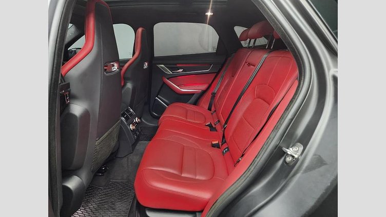2024 Approved Jaguar F-Pace Eiger Grey Head-Up Display, Black Pack, panoramic sliding sunroof, Alcantara roof headlining, and 360-degree surround cameras, Meridian Surround Sound System, electrically deployable tow bar, red brake calipers,  D300 AWD R-Dynamic HSE