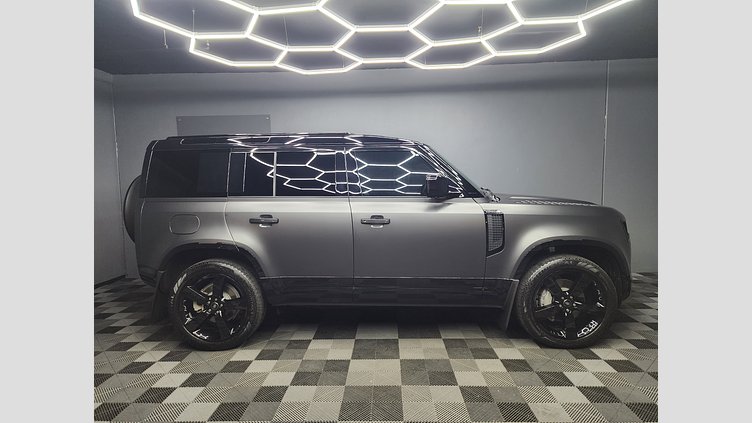 2025 Approved Land Rover Defender 110 Carpatian Grey The 2025 Land Rover Defender 110 D350 X-Dynamic HSE in striking Carpathian Grey with a Matte PPF finish and premium Caraway Leather interior delivers the perfect balance of luxury and capability,  D350 X-Dynamic HSE