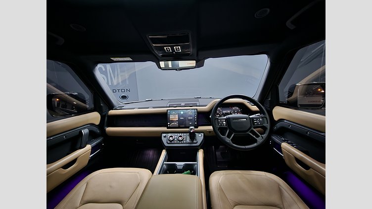 2025 Approved Land Rover Defender 110 Carpatian Grey The 2025 Land Rover Defender 110 D350 X-Dynamic HSE in striking Carpathian Grey with a Matte PPF finish and premium Caraway Leather interior delivers the perfect balance of luxury and capability,  D350 X-Dynamic HSE
