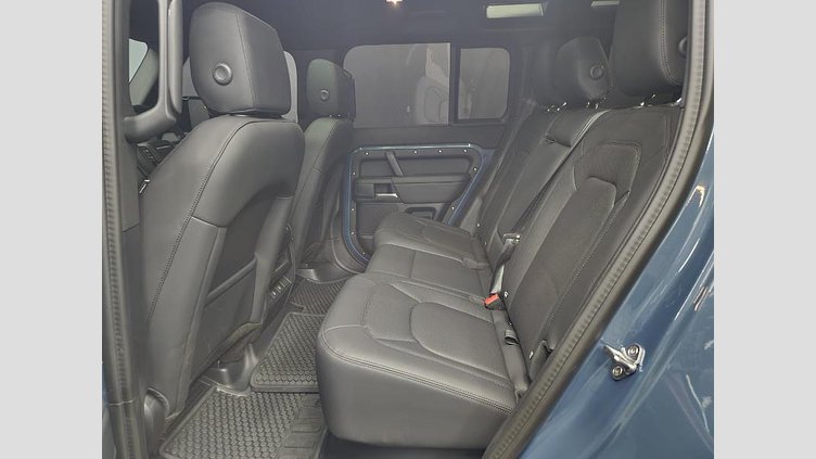 2025 Approved Land Rover Defender 110 Tasman Blue The 2025 Land Rover Defender 110 D250 S County in Tasman Blue is a refined yet rugged SUV designed for versatility, comfort and true all-terrain capability. ed technology D250 S County