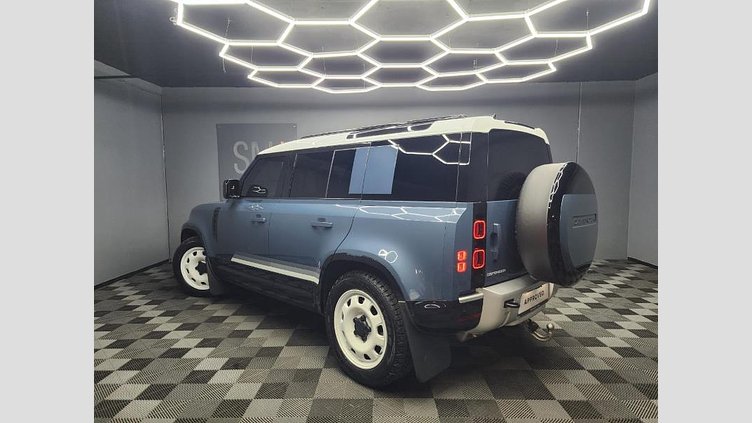 2025 Approved Land Rover Defender 110 Tasman Blue The 2025 Land Rover Defender 110 D250 S County in Tasman Blue is a refined yet rugged SUV designed for versatility, comfort and true all-terrain capability. ed technology D250 S County
