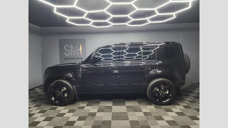 2025 Approved Land Rover Defender 110 Santorini Black Experience unparalleled versatility with the 2025 Land Rover Defender 110 D350 X-Dynamic HSE in sleek Santorini Black. This robust SUV is designed for both urban sophistication and rugged adventures,  D350 X-Dynamic HSE
