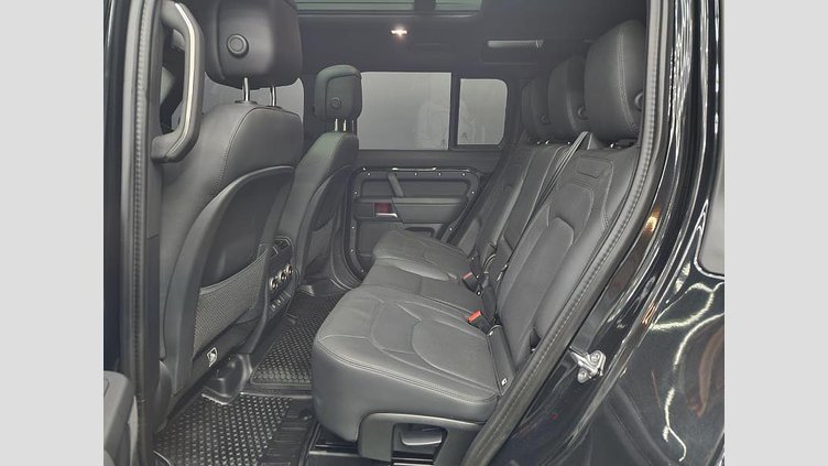 2025 Approved Land Rover Defender 110 Santorini Black Experience unparalleled versatility with the 2025 Land Rover Defender 110 D350 X-Dynamic HSE in sleek Santorini Black. This robust SUV is designed for both urban sophistication and rugged adventures,  D350 X-Dynamic HSE