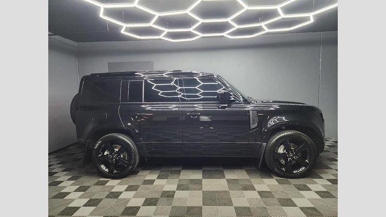 2025 Approved Land Rover Defender 110 Santorini Black Experience unparalleled versatility with the 2025 Land Rover Defender 110 D350 X-Dynamic HSE in sleek Santorini Black. This robust SUV is designed for both urban sophistication and rugged adventures,  D350 X-Dynamic HSE
