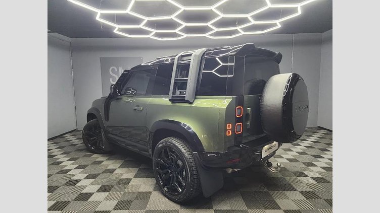 2026 Approved Land Rover Defender 90 Woolstone Green 2026 Land Rover Defender 90 D350 X-Dynamic HSE in striking Woolstone Green, demo model, available from the second half of the year. Features an aggressive Urban conversion including D350 X-Dynamic HSE