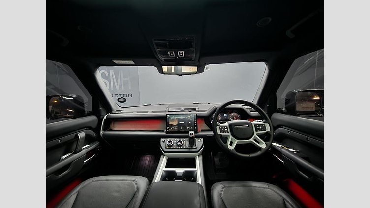 2025 Approved Land Rover Defender 110 Santorini Black Experience unparalleled versatility with the 2025 Land Rover Defender 110 D350 X-Dynamic HSE in sleek Santorini Black. This robust SUV is designed for both urban sophistication and rugged adventures,  D350 X-Dynamic HSE