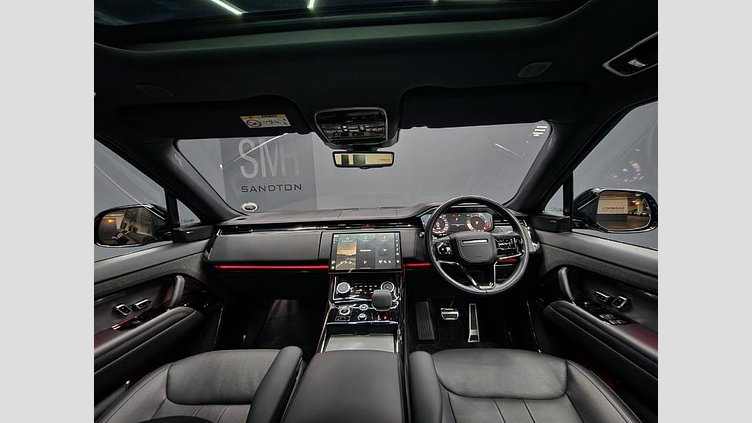 2023 Approved Land Rover Range Rover Sport Santorini Black Experience the pinnacle of luxury and performance with the 2023 Land Rover Range Rover Sport D350 Dynamic HSE in Santorini Black. This refined SUV is powered by a robust 3.0-liter turbo diesel i6 engine, D350 Dynamic HSE