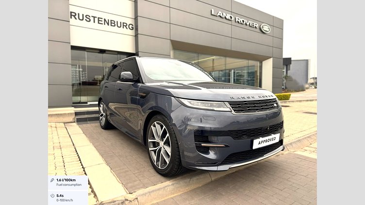 2023 Approved Land Rover Range Rover Sport Varesine Blue The Range Rover Sport P510e features an advanced plug-in hybrid electric vehicle (PHEV) drivetrain. It pairs a 3.0-liter turbocharged Ingenium inline-6 gas engine with a potent electric motor to deliver instant torque. P510e First Edition