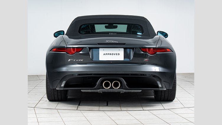 2019 認定中古車 Jaguar F-Type カルパチアン グレー (プレミアム・メタリック) ジャガー 3.0リッターV6 380PS スーパーチャージド ガソリン エンジン (オートマチックトランスミッション、オールホイールドライブ(AWD)) コンバーチブル CHEQUERED FLAG EDITION