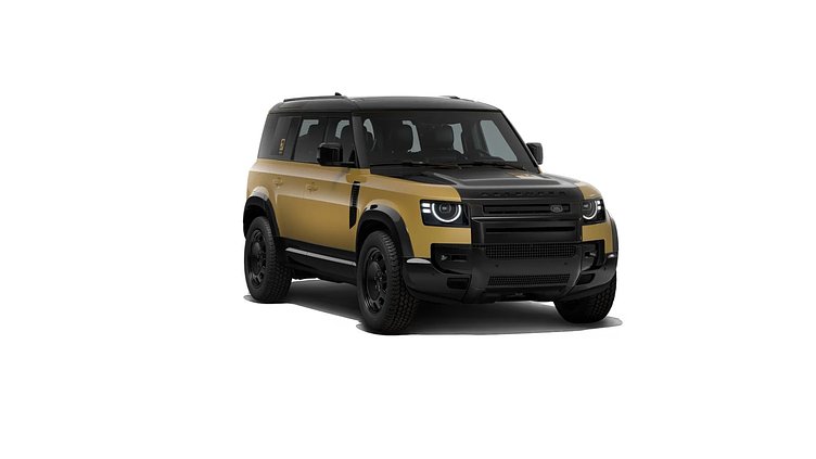 2026 New Land Rover Defender 110 Deep Sandglow Yellow P400 Petrol Mild Hybrid Trophy Edition in Deep Sandglow Yellow