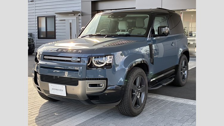 2025 認定中古車 Land Rover Defender 90 タスマンブルー D350 ディーゼルマイルドハイブリッド X-Dynamic HSE